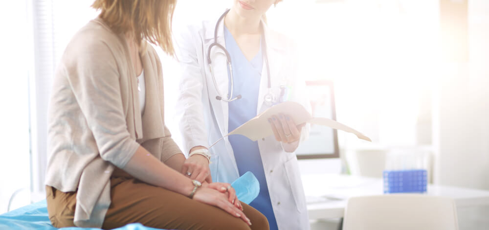 A person talking to their doctor.