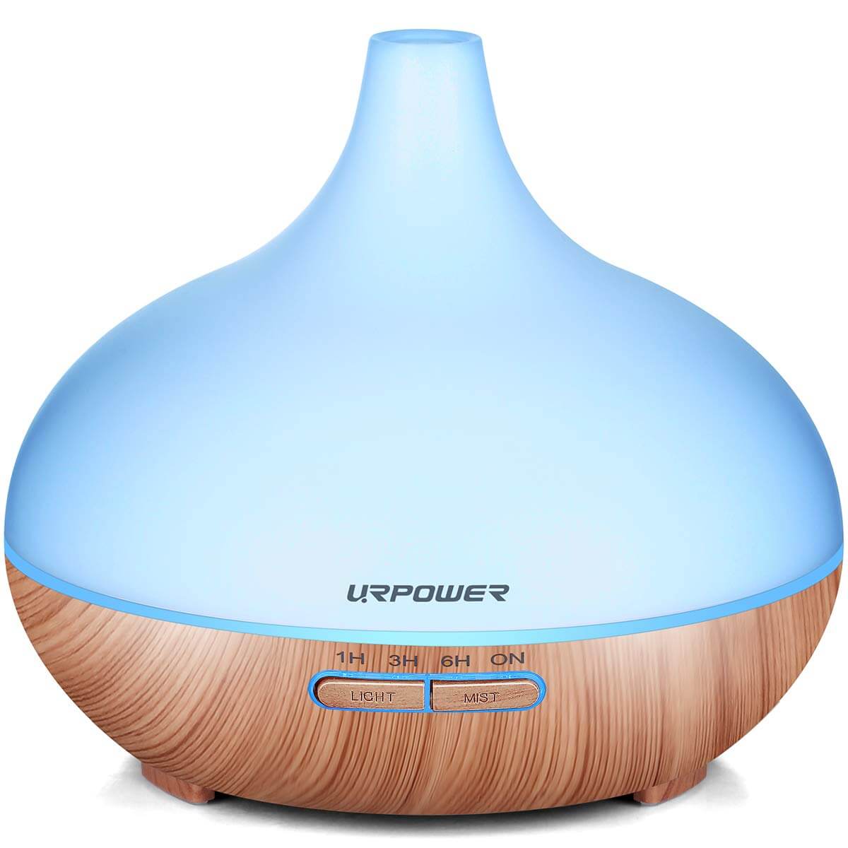 A blue oil diffuser.