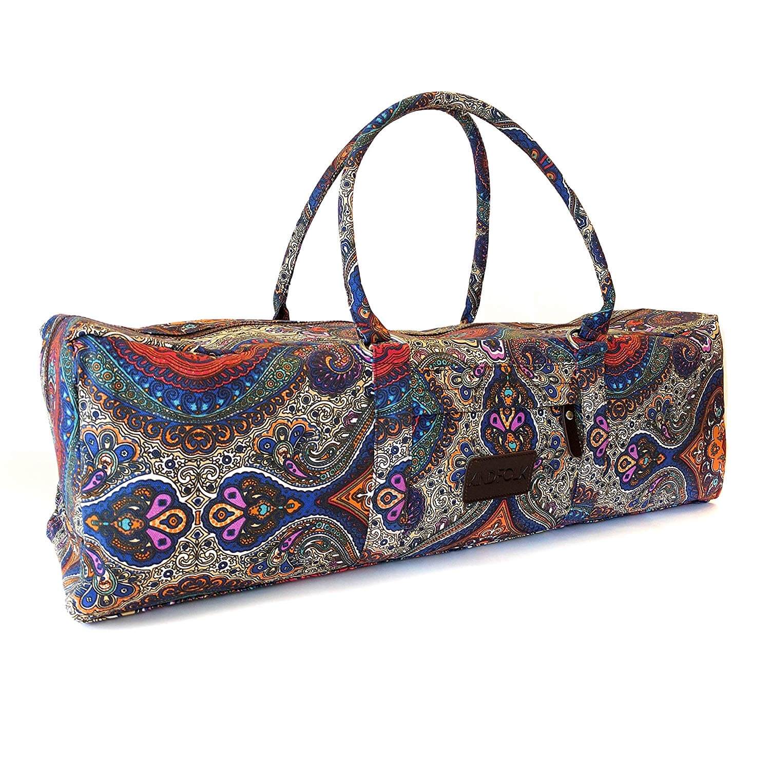 The Kindfolk Yoga Mat Duffle Bag - a colorful bag for a yoga mat.