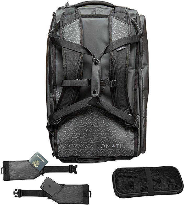 The rear view of the Nomatic Travel Bag.