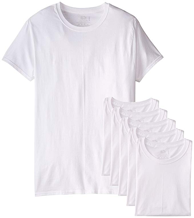 6 plain white undershirts from Fruit of the Loom.