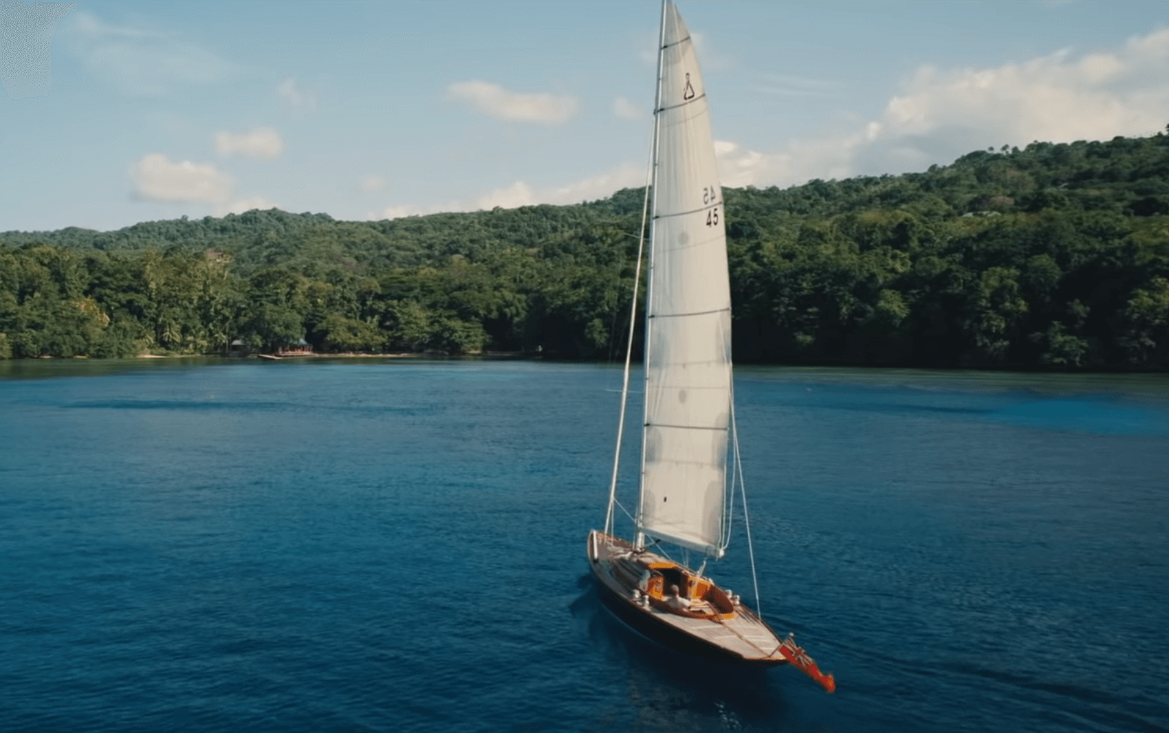 Sail boat in Jamaica on the ocean
