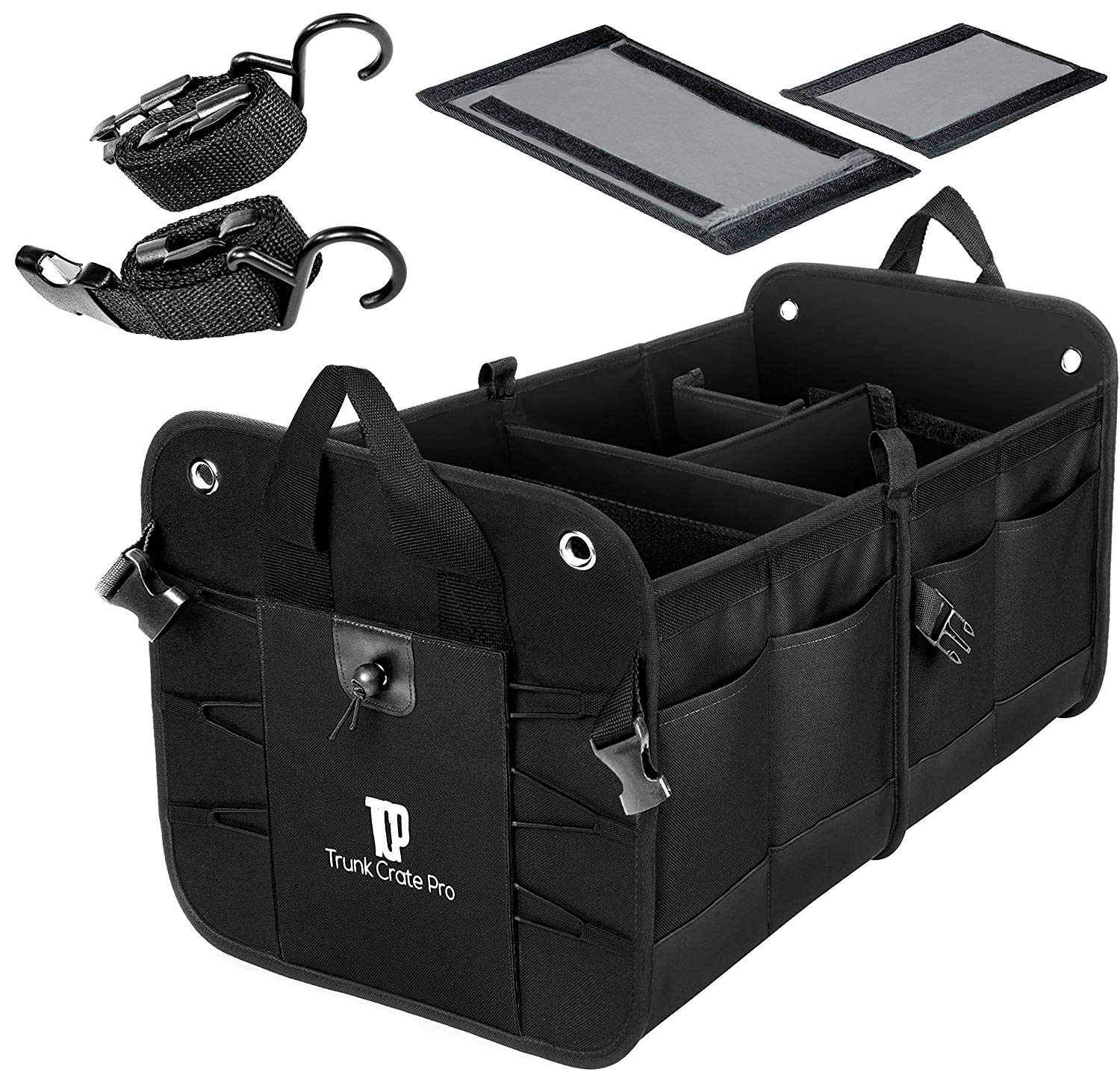 An organizer designed for car trunks.