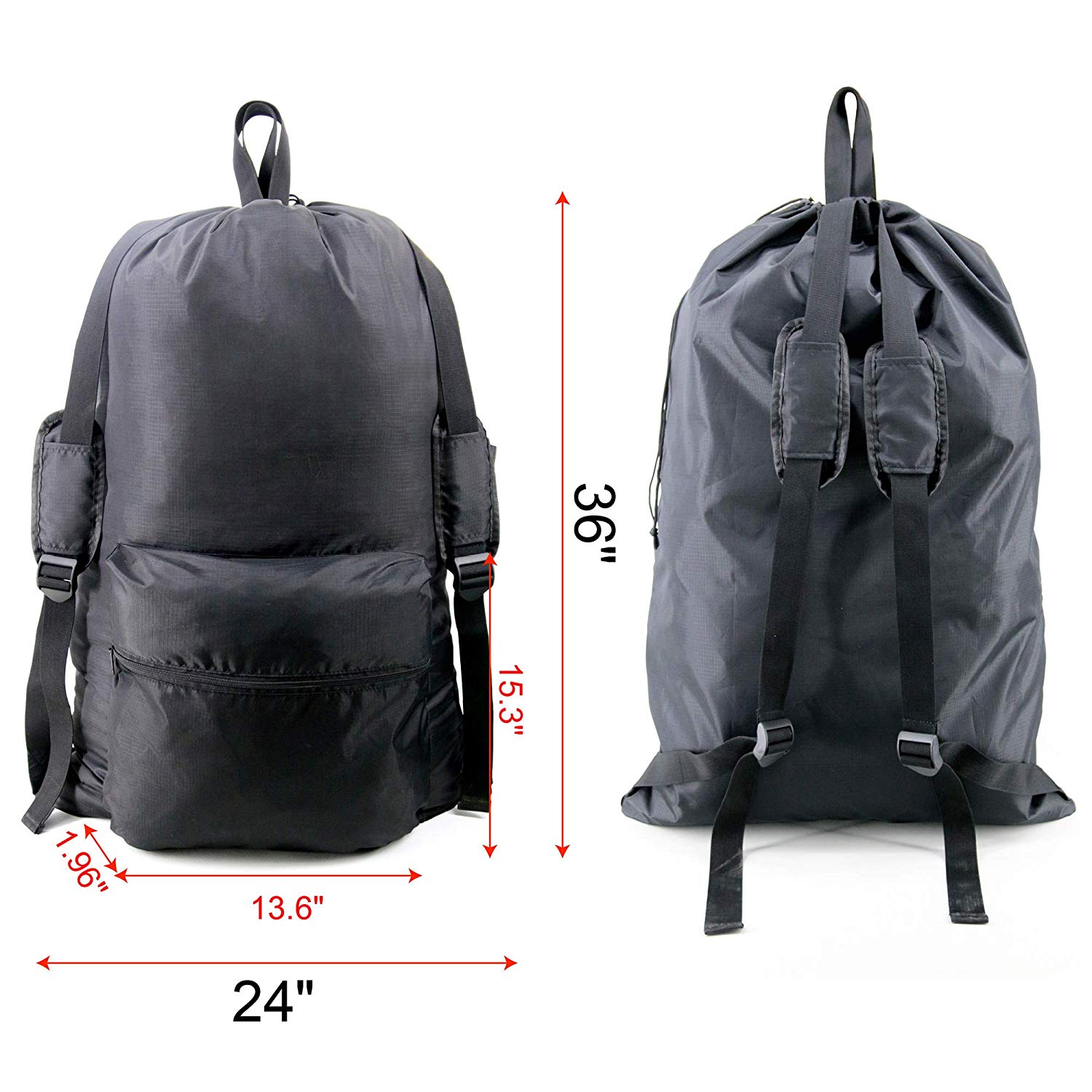 A backpack designed to carry laundry.