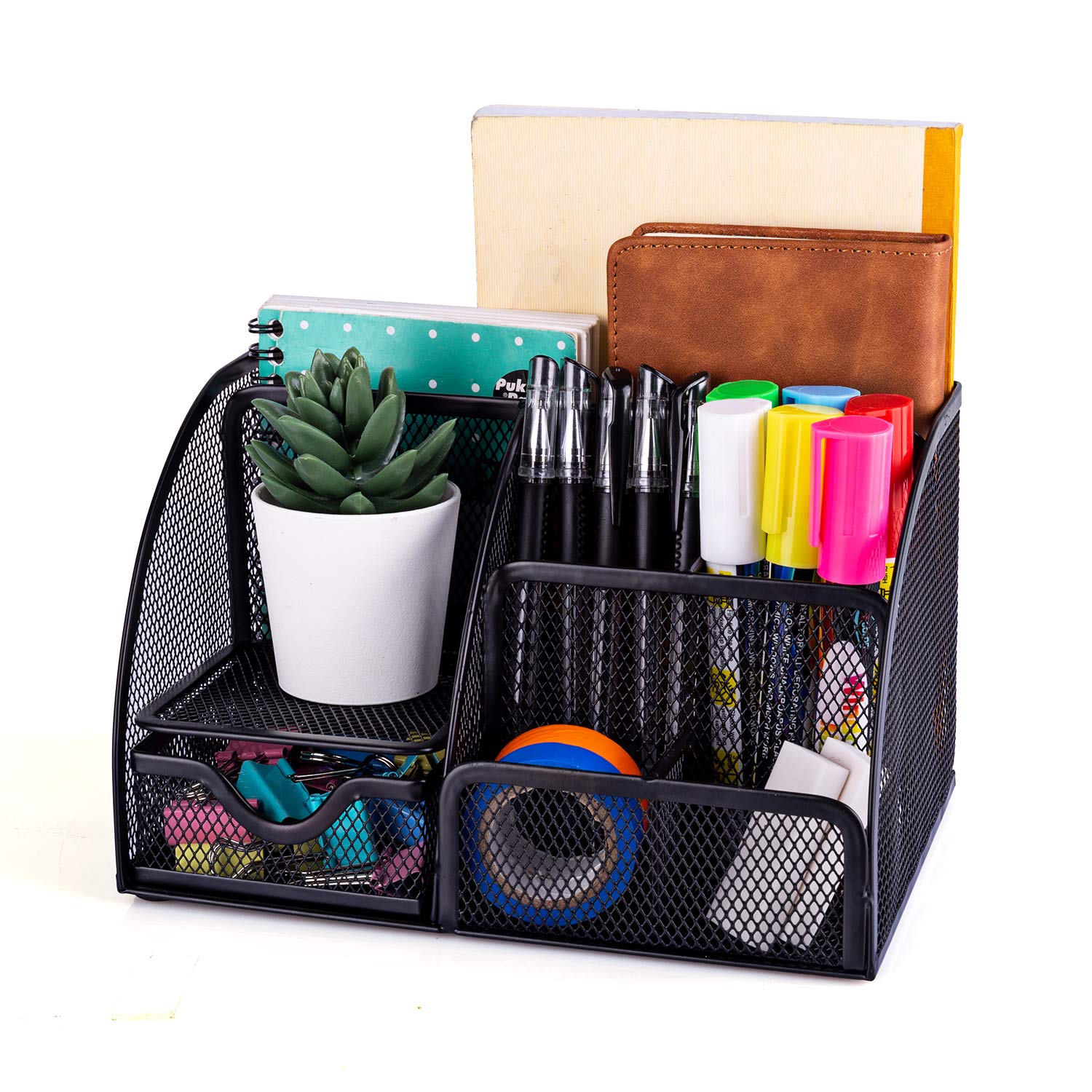 A desk organizer for office equipment.