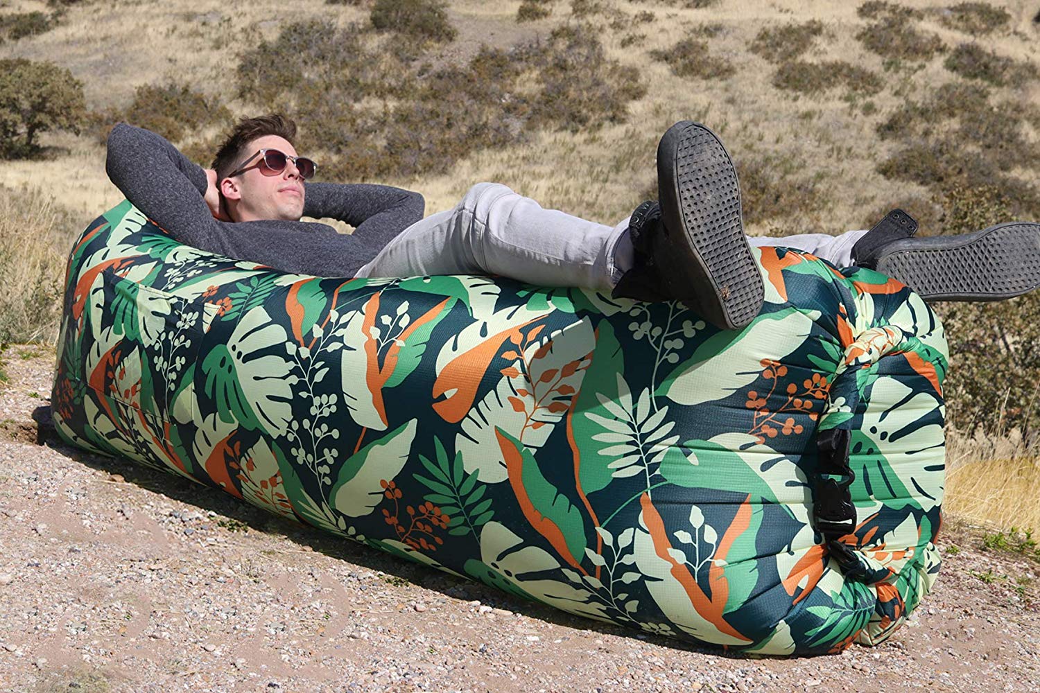 A colorful inflatable chair