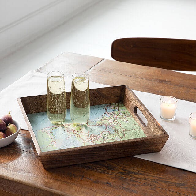 custom map serving tray