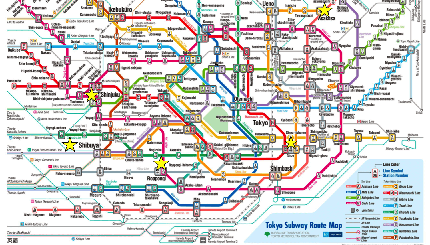 Metro Station Map of Tokyo