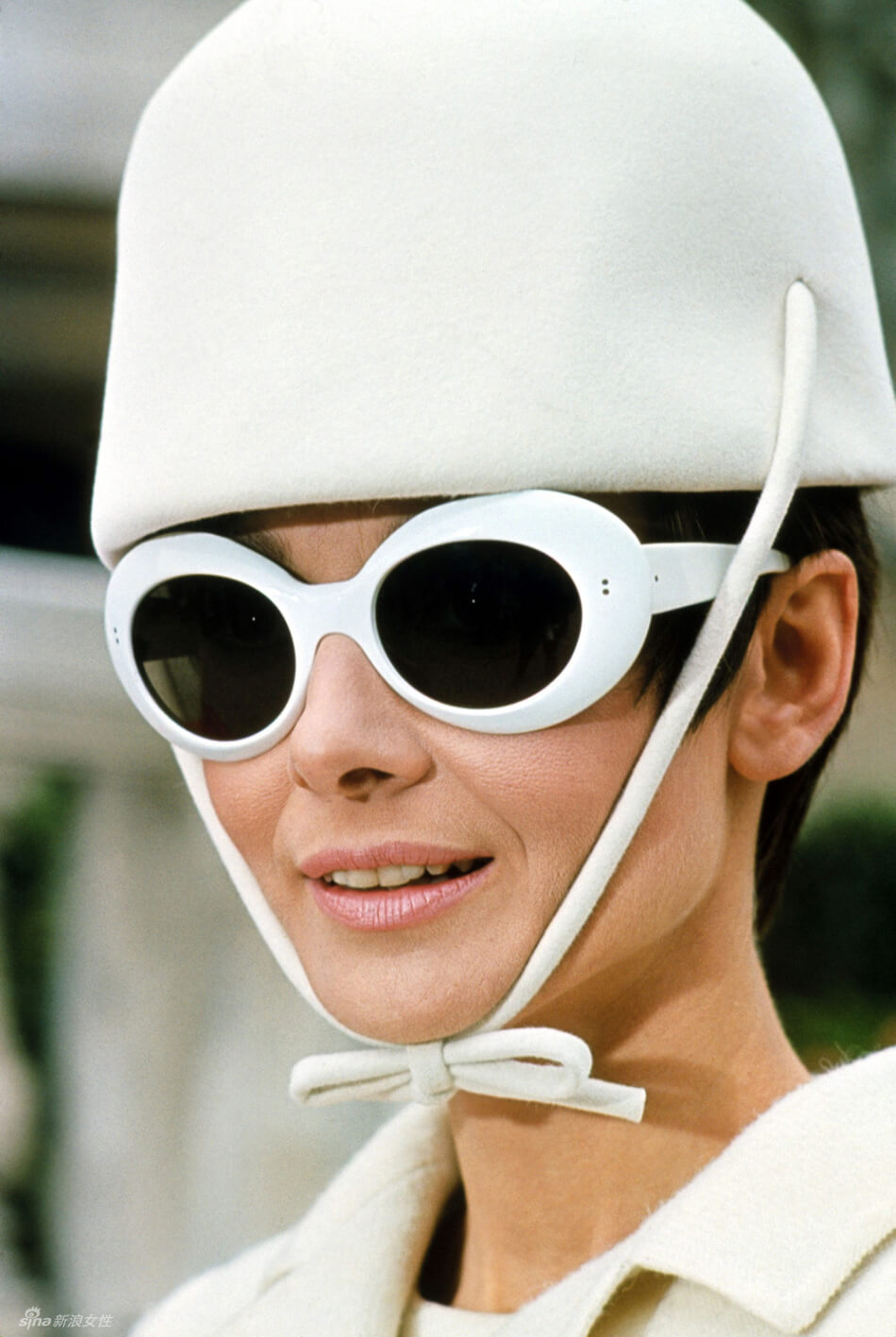 Audrey Hepburn in Clout goggles