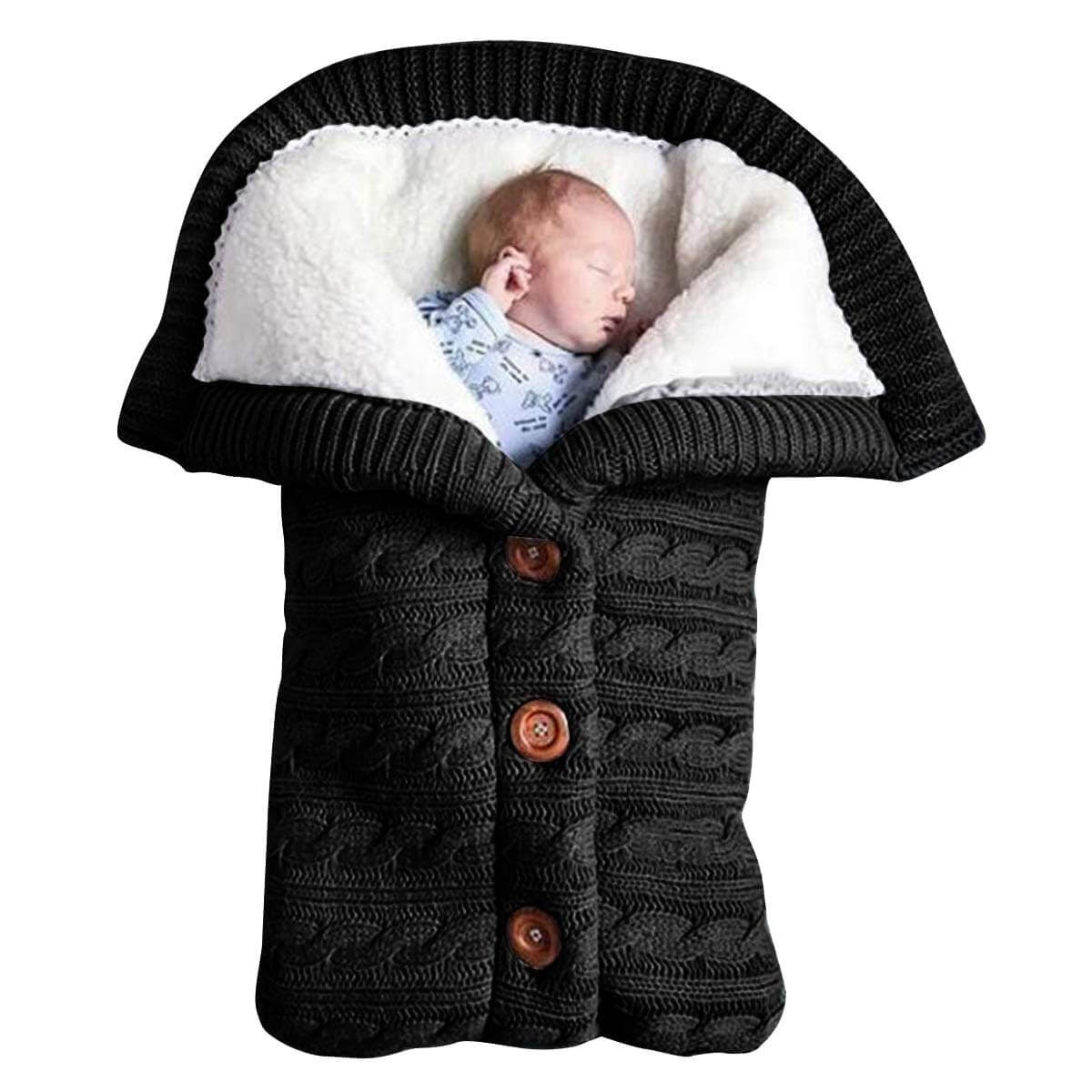 sleeping baby in swaddle