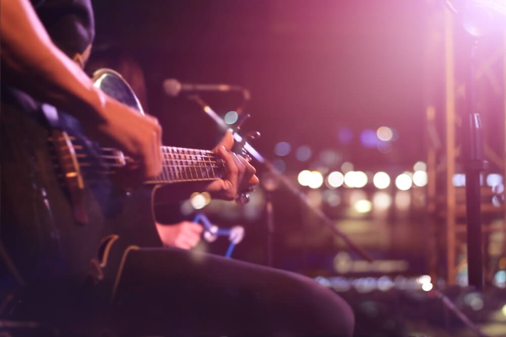 someone playing guitar