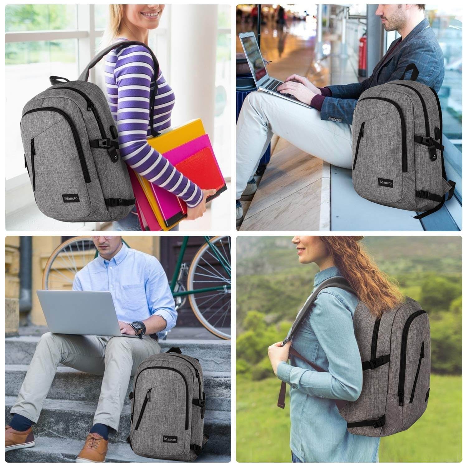 Mancro Water-Resistant Laptop Backpack