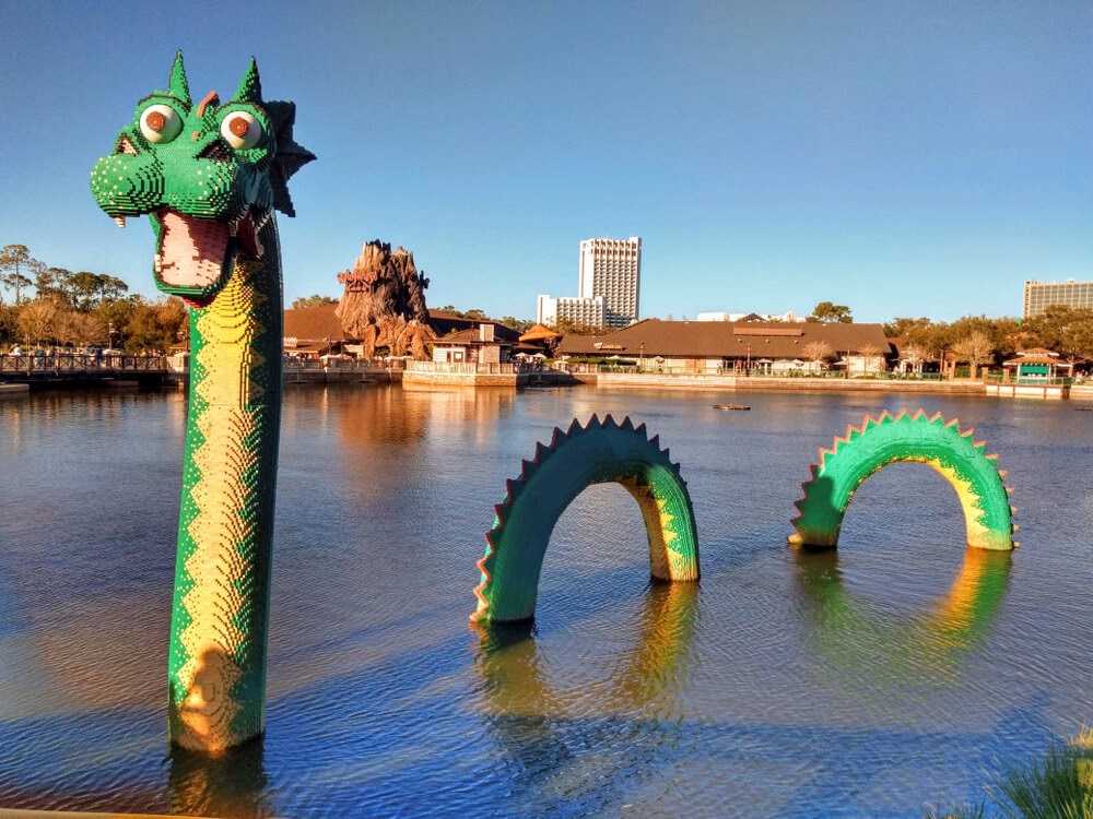Lego dragon at Disney Springs