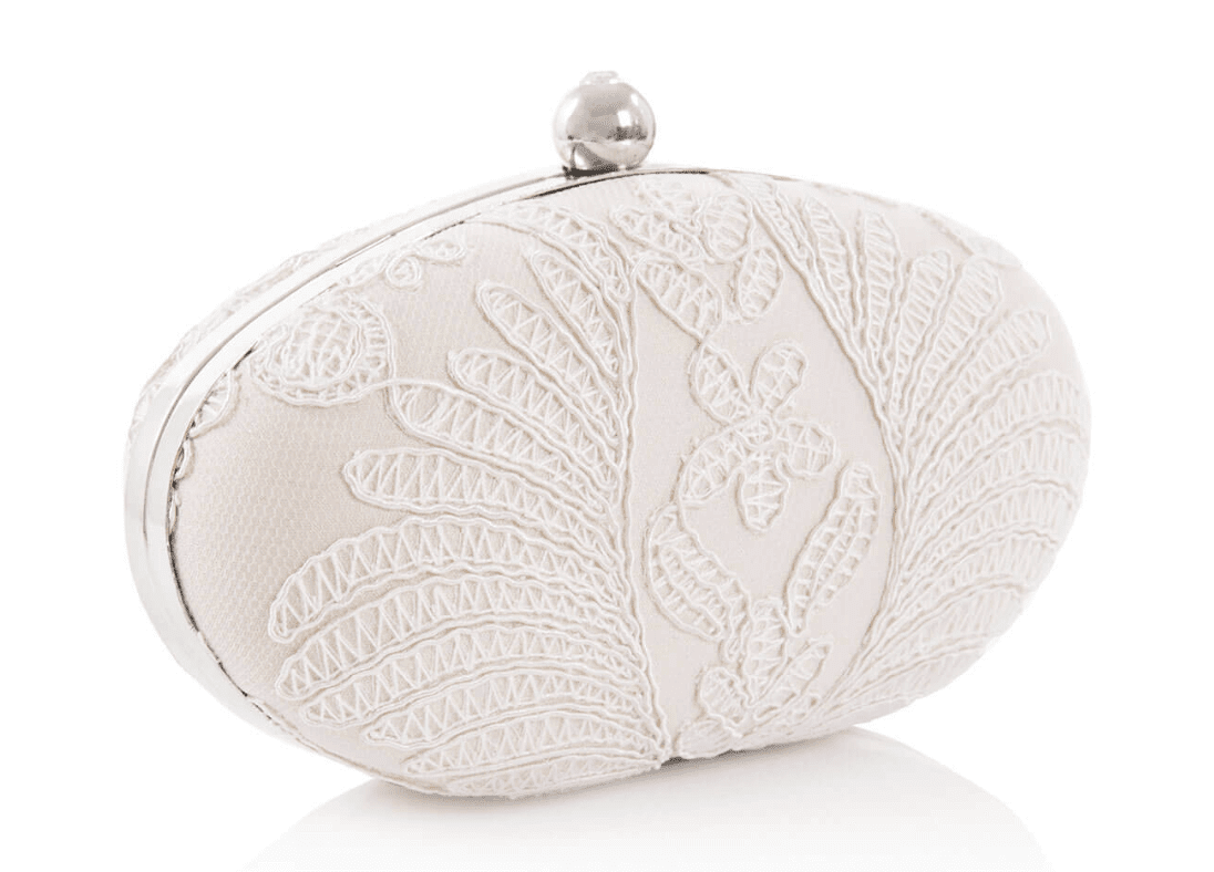 Tadashi Shoji Corded Embroidery On Tulle Oval Clutch