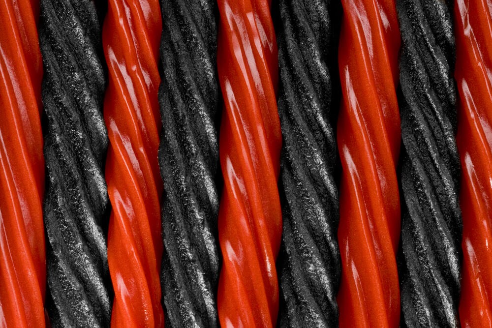 Red and black licorice