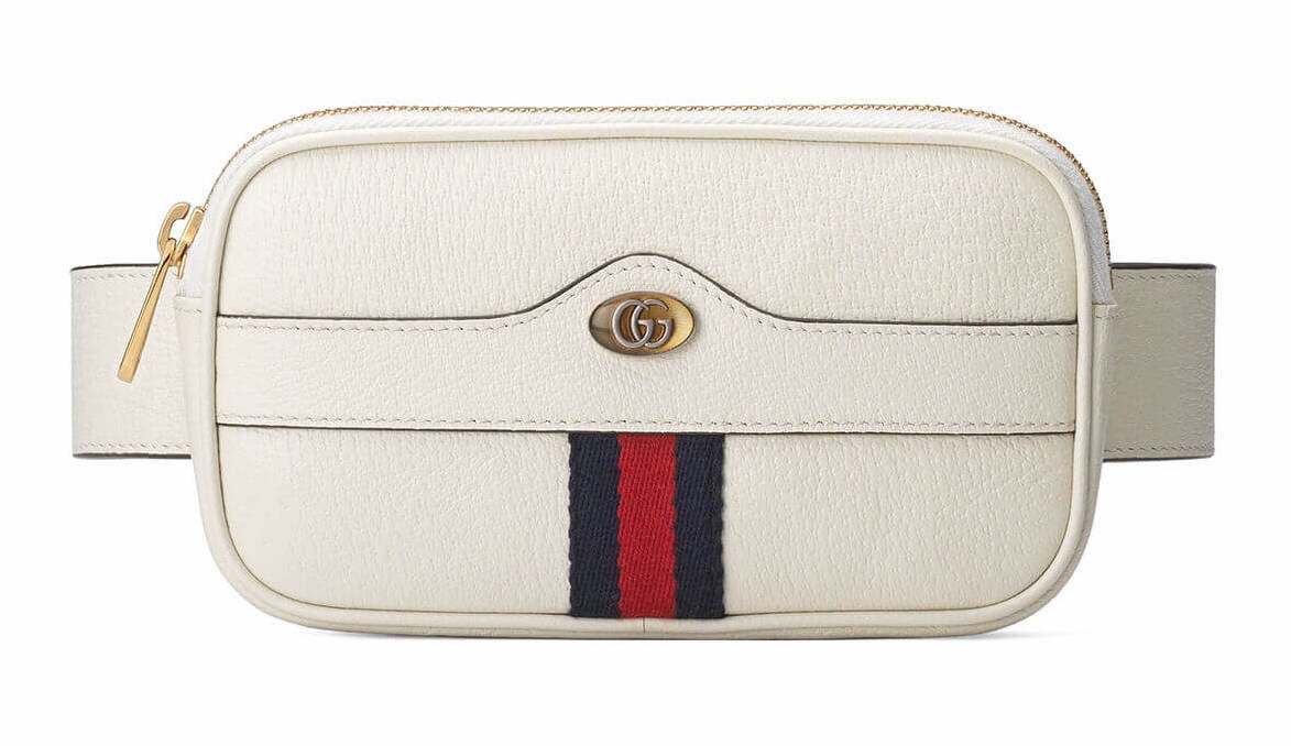 White leather phone case on belt