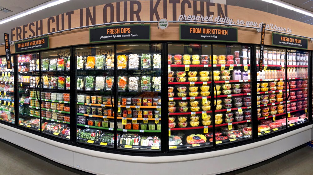 Cut produce in grocery store