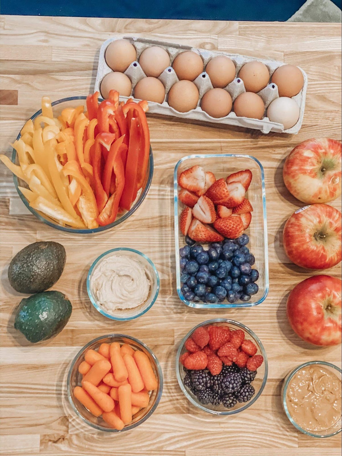 Photo of chopped veggies and fruit