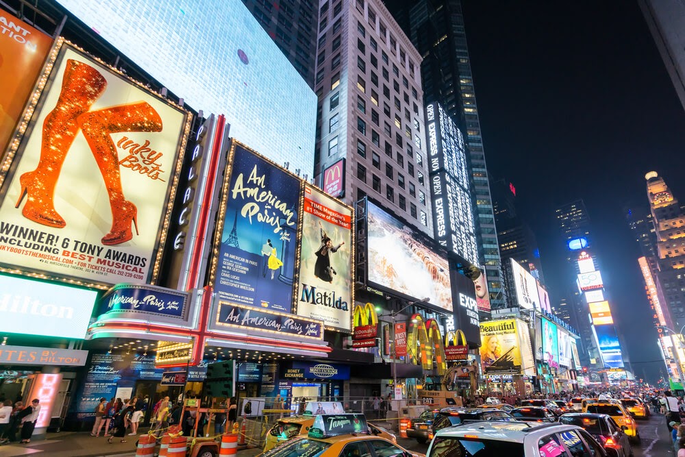 Broadway at night