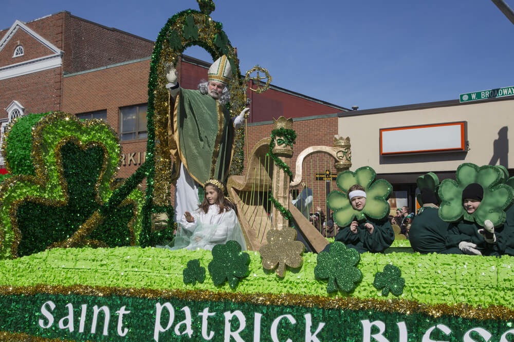 Parade float depicting St. Patrick