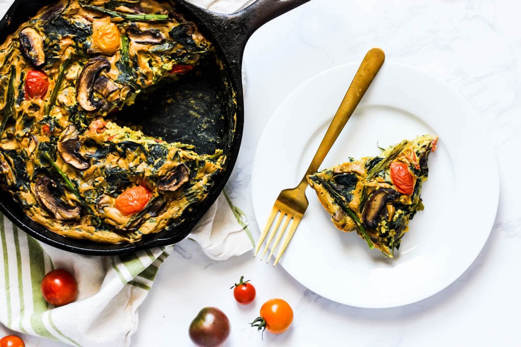 Asparagus & Mushroom Vegan Quiche