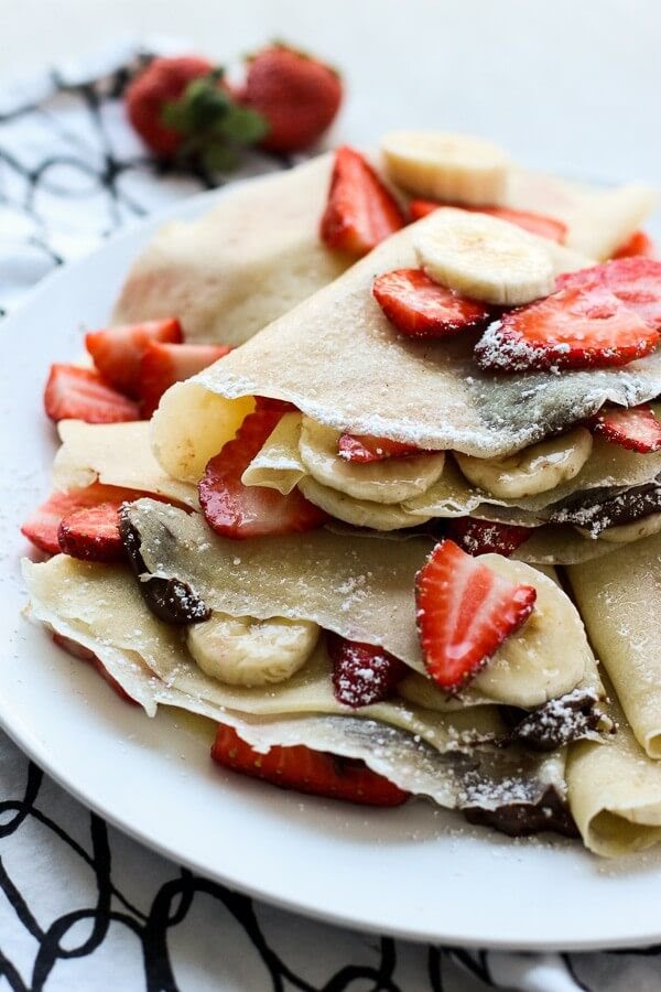 Strawberry Banana Nutella CrepesÂ