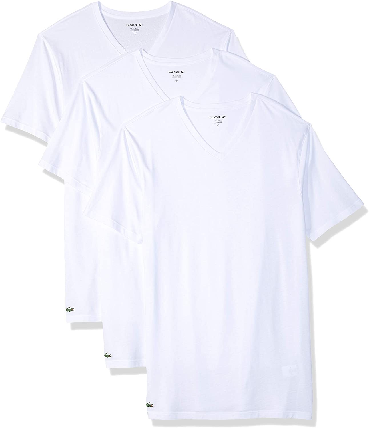 Lacoste 100% Cotton V Neck T-Shirt
