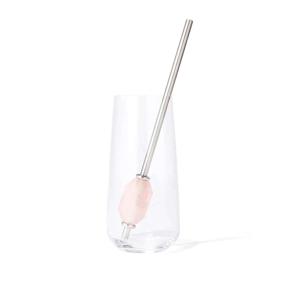 Rose Quartz Crystal Straw