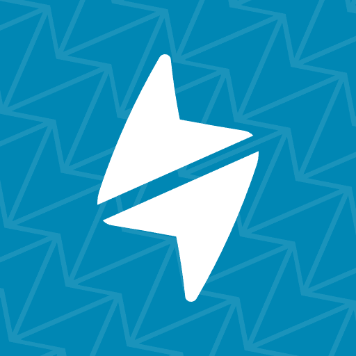 Happn Logo, blue with white design.