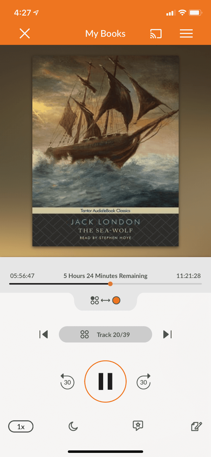 Audiobooks.com app interface