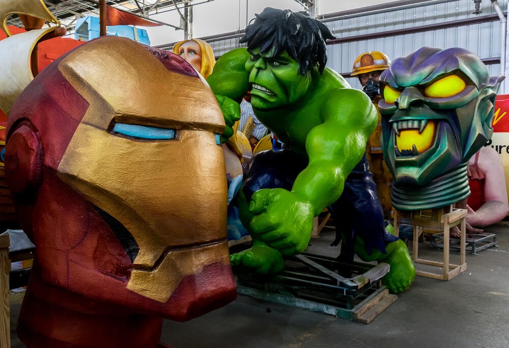 Floats at Mardi Gras World