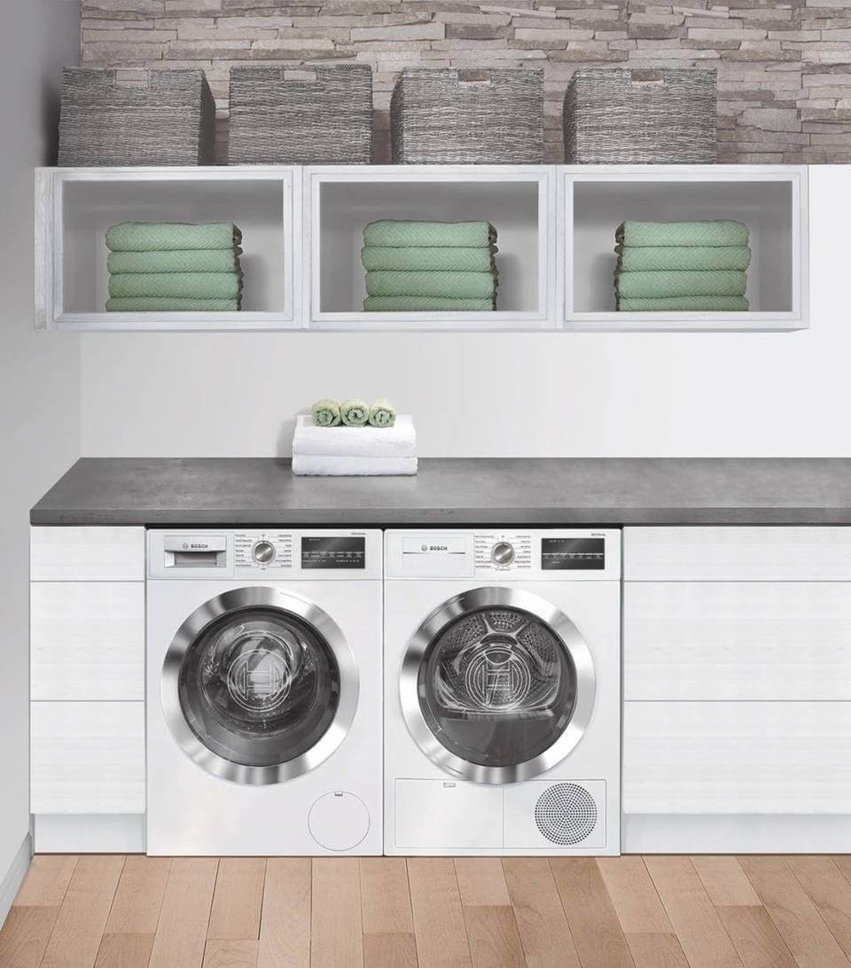 Bosch 800 Series Front Load Washer & Bosch 800 Series Compact Ventless Electric Dryer