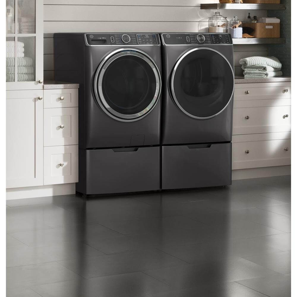 GE Front Load Washing Machine with OdorBlock UltraFresh Vent System with Sanitize and Allergen & GE Gas Vented Dryer with Steam and Sanitize Cycle, ENERGY STAR