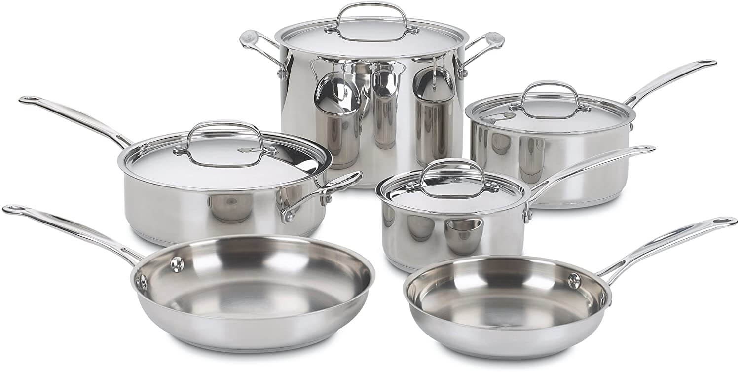 Cuisinart 77-10 Chef's Classic Stainless 10-Piece Cookware Set