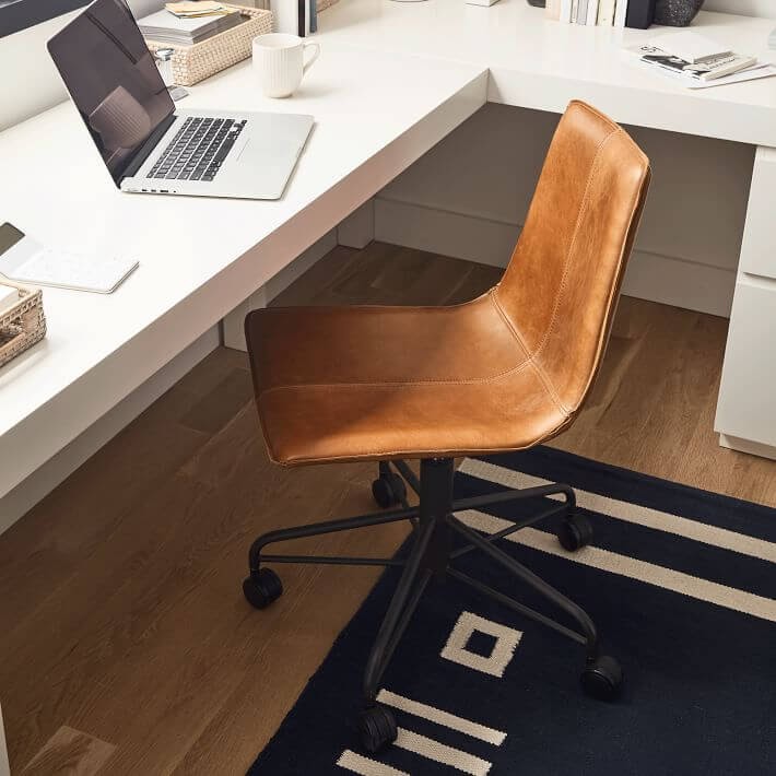 Slope Leather Swivel Office Chair
