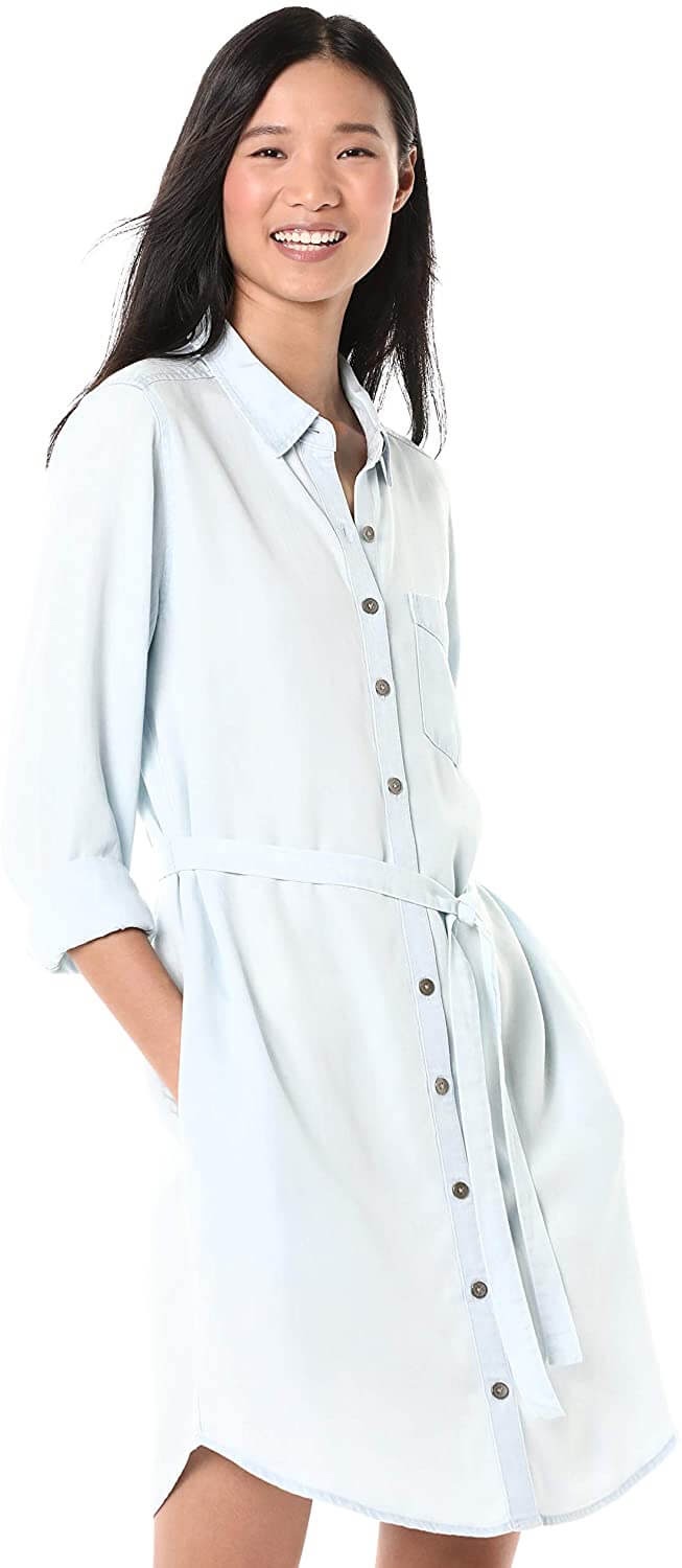 Goodthreads Women's Tencel Short-Sleeve Shirt Dress