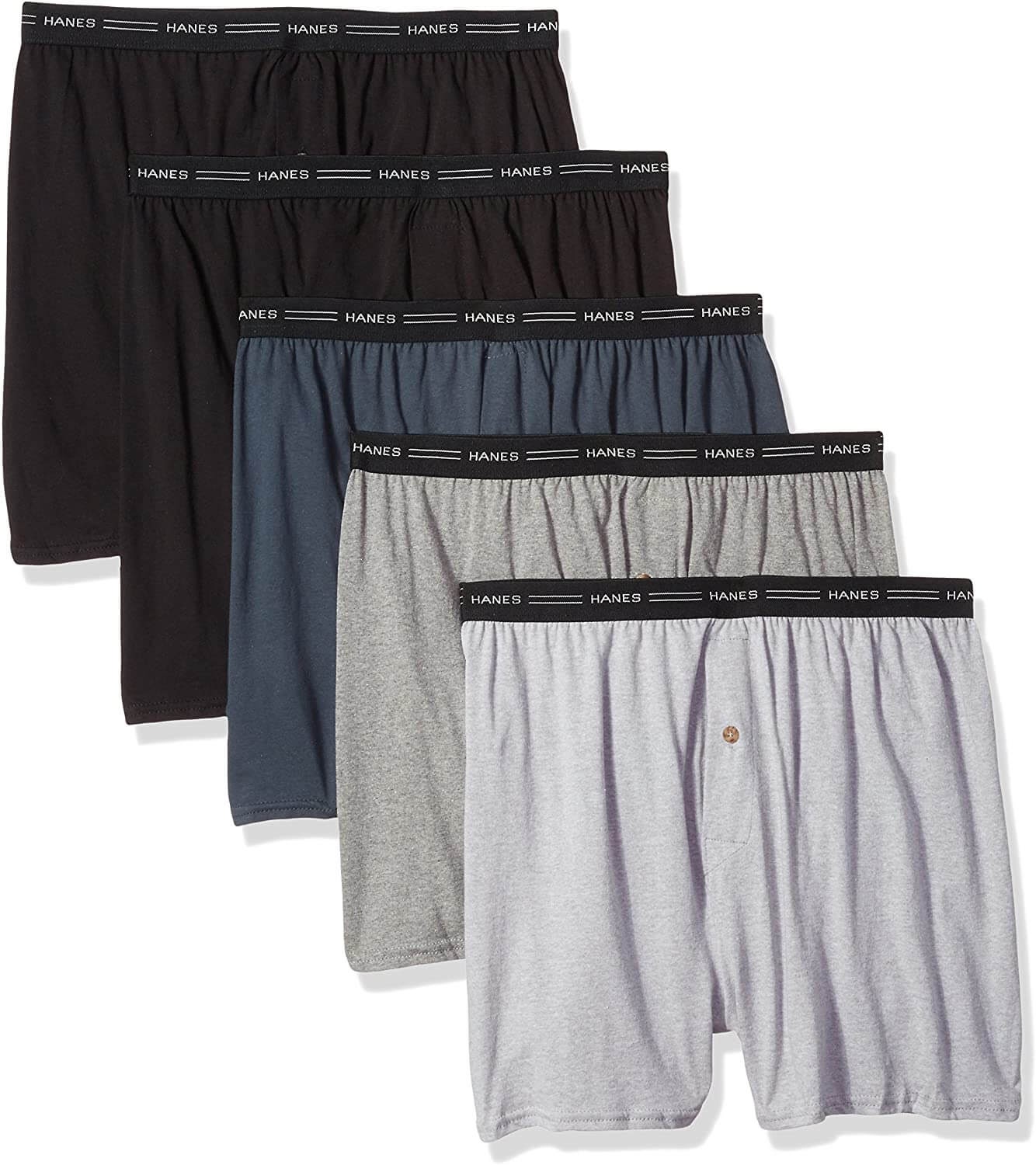 Hanes Men's Exposed Waistband Knit Boxers