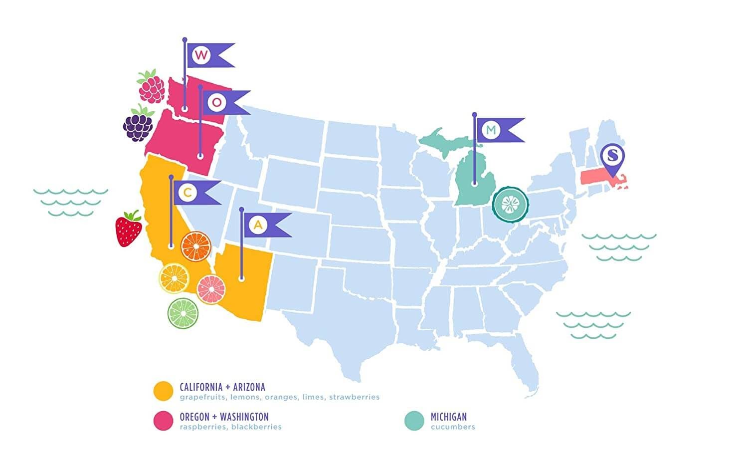 Spindrift flavor popularity map.