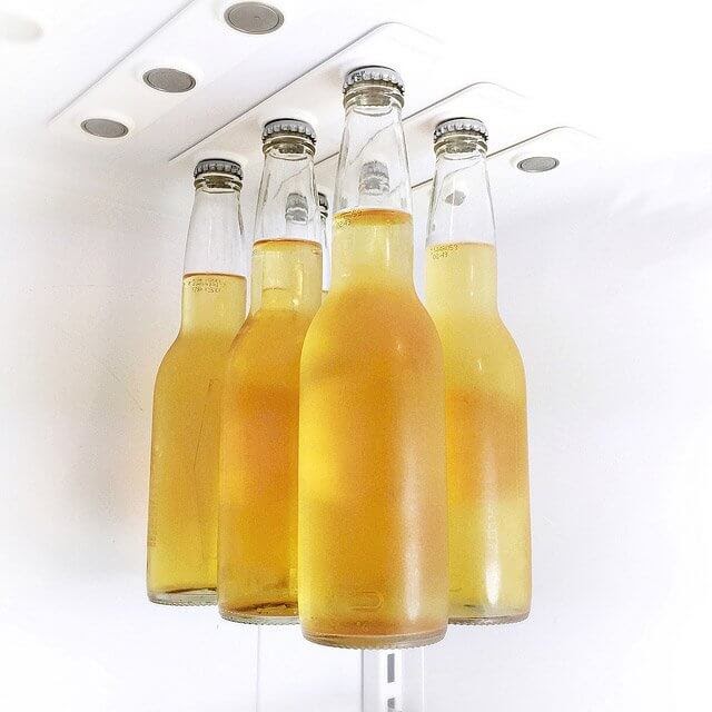 Bottles filled with yellow liquid
