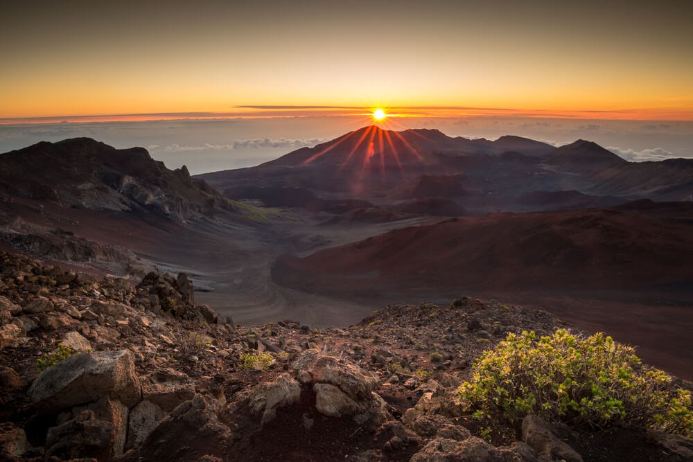 Haleakala National Park, Hawaii at sunset