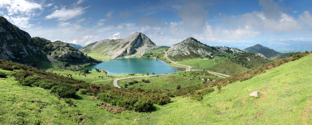 Valley and lake in Asturias, Spain