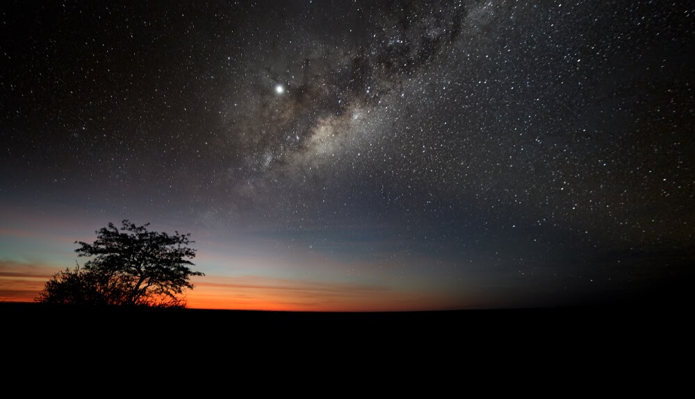 Star filled night sky in Ae!Hai! Kalahari Heritage Park, Southern Africa