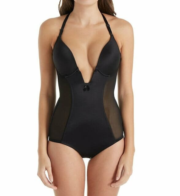 Va Bien Ultra Lift Plunge Satin Panel Bodysuit