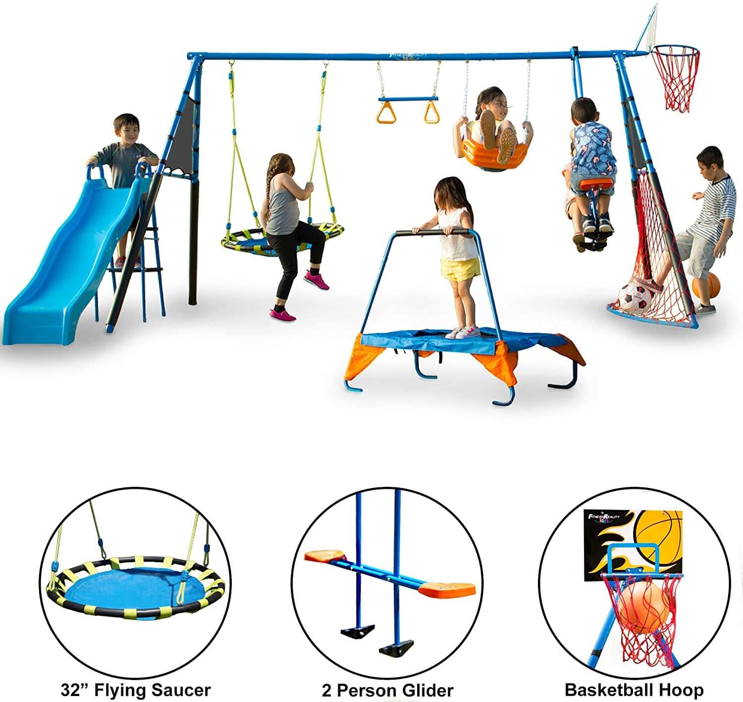 Fitness Reality Kids Sports Series Metal Swing Set