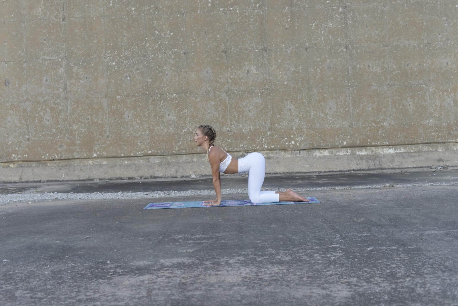Woman doing cow pose