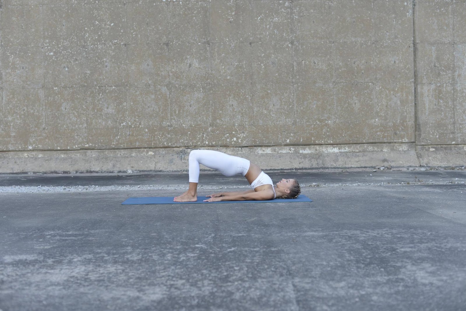 Woman doing bridge pose
