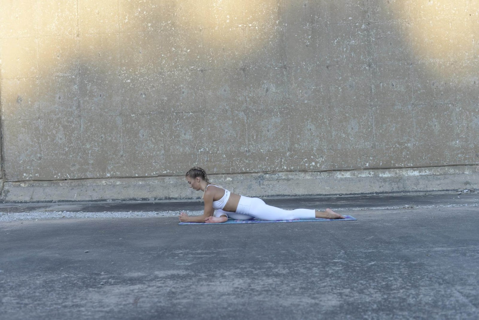 Woman in half pigeon