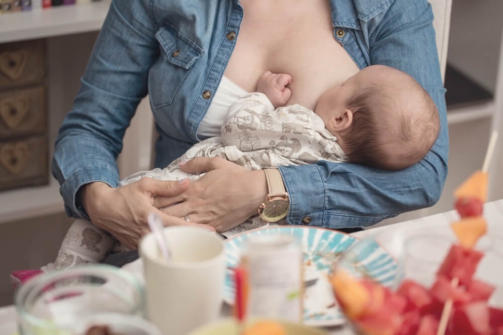Close up of newborn nursing
