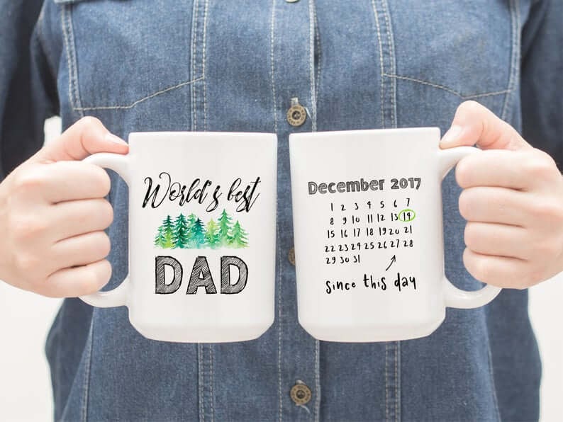 World's Best Dad Mug with Due Date