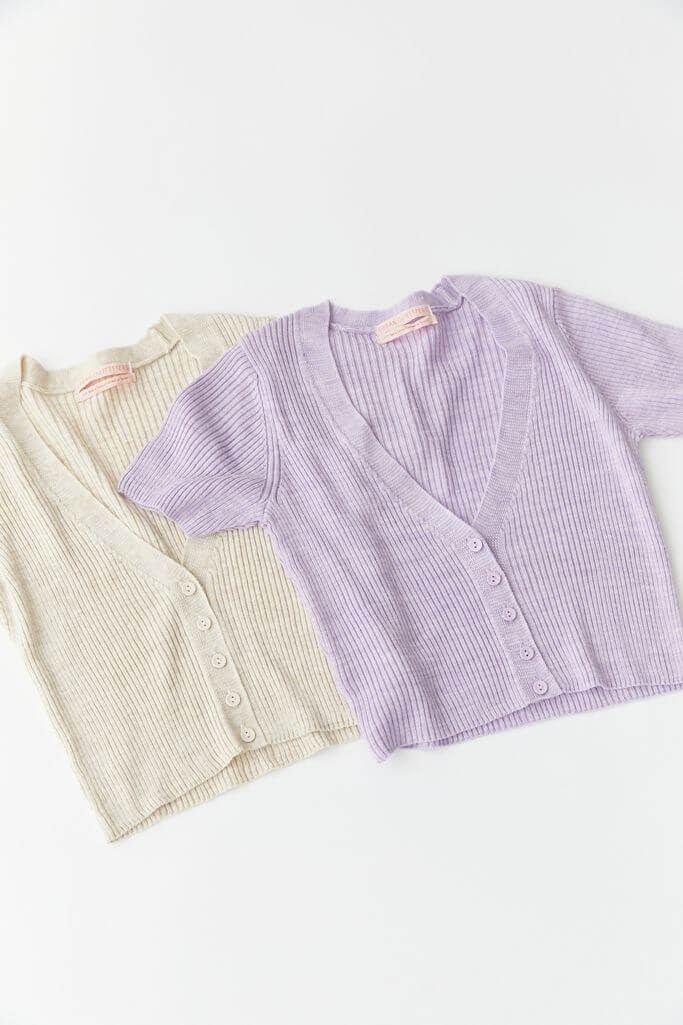 UO Freya Ribbed Cropped Cardigan